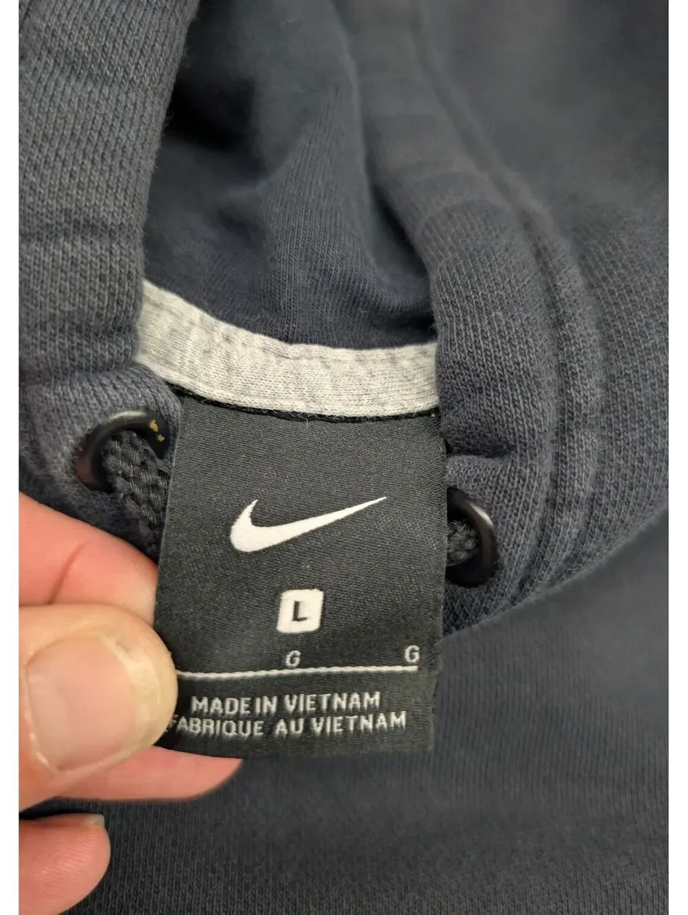 Nike Men's Large Gray Hoodie Sweatshirt Made in Vietnam